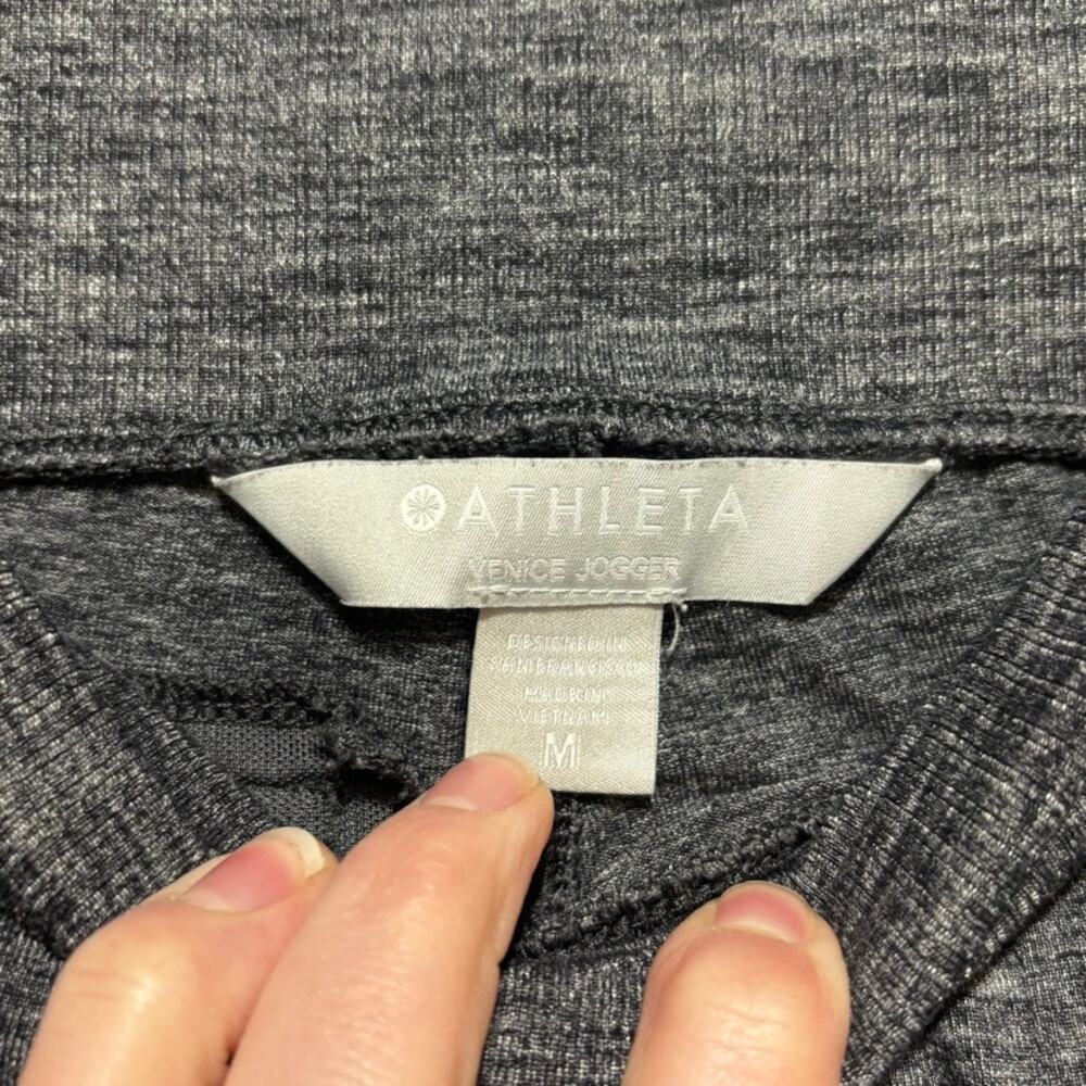 Athleta Venice High Rise Jogger Size Medium Heather Gray Stretch Zip Pockets - Picture 4 of 11